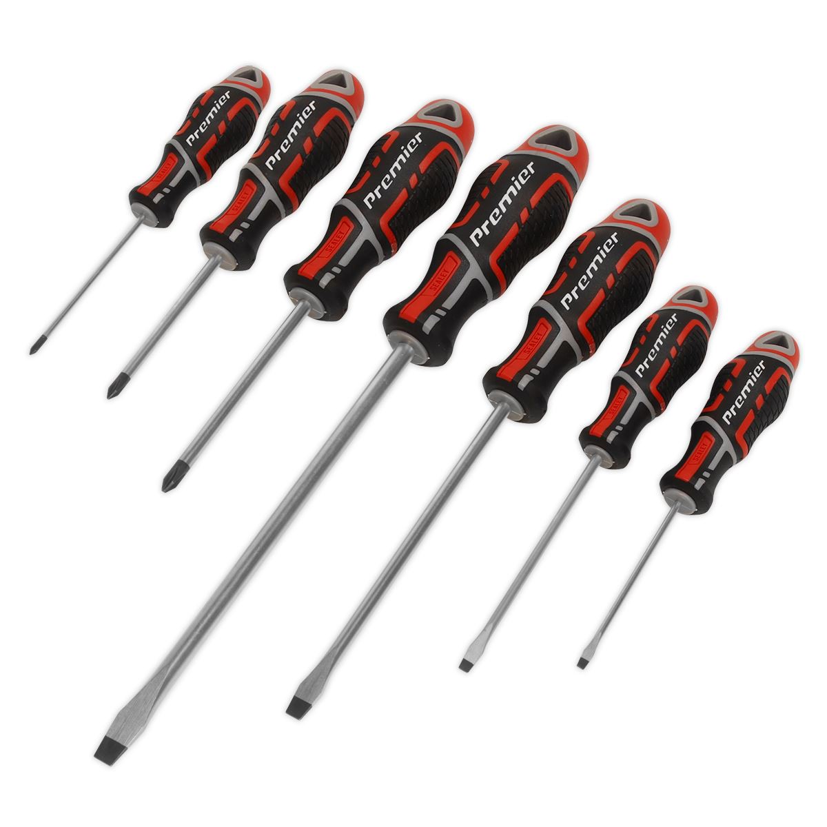 Sealey Screwdriver Set 7pc GripMAX Red AK4325