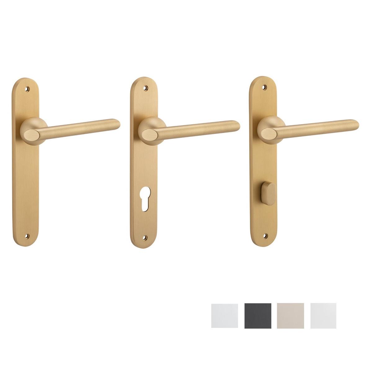 Bankston Sans Arc Futurismo Door Lever on Oval Backplate - Euro | Neutralis