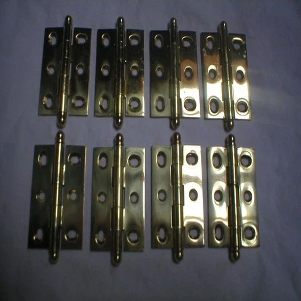 Vintage Solid Brass Ball Tipped 2 1/2" x 1 11/16" Hinge Pair
