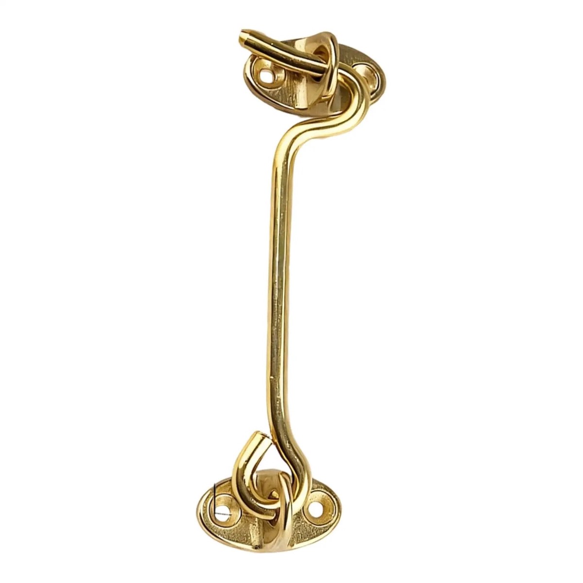 Two Pack Solid Brass Swivel Pivot Eyelet Latches For Windows And Cabinets 4.3 Inch Heavy Duty Sliding Door Hooks Antique Design Windproof Latch Set For Home And Office
