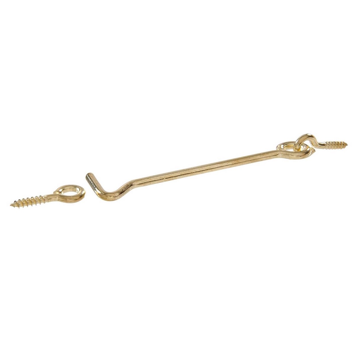 Hillman 2 in Solid Brass Gate Hook Eyes Bright Brass Finish