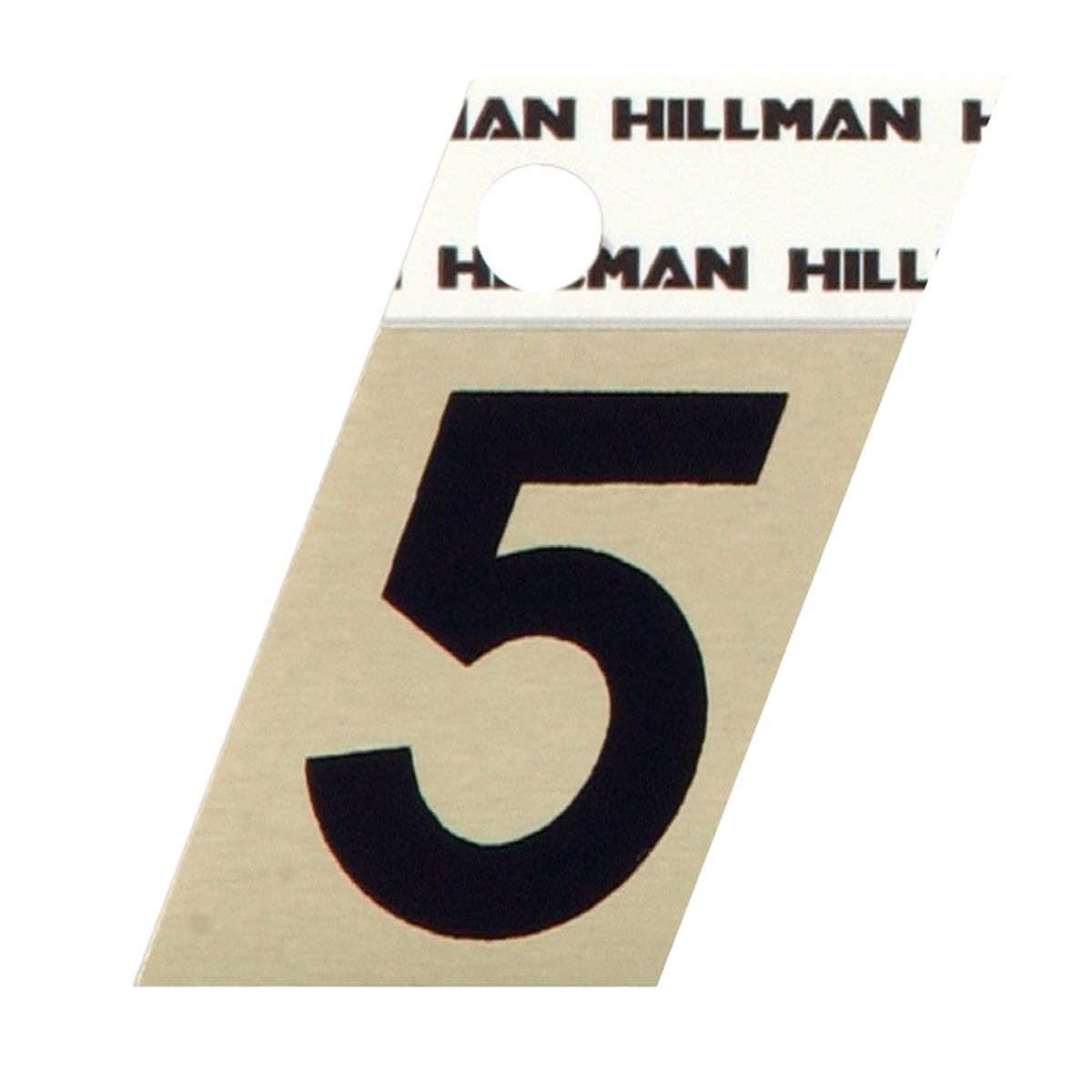 Hillman 1-12-In Adhesive Black Gold Aluminum House Number 5