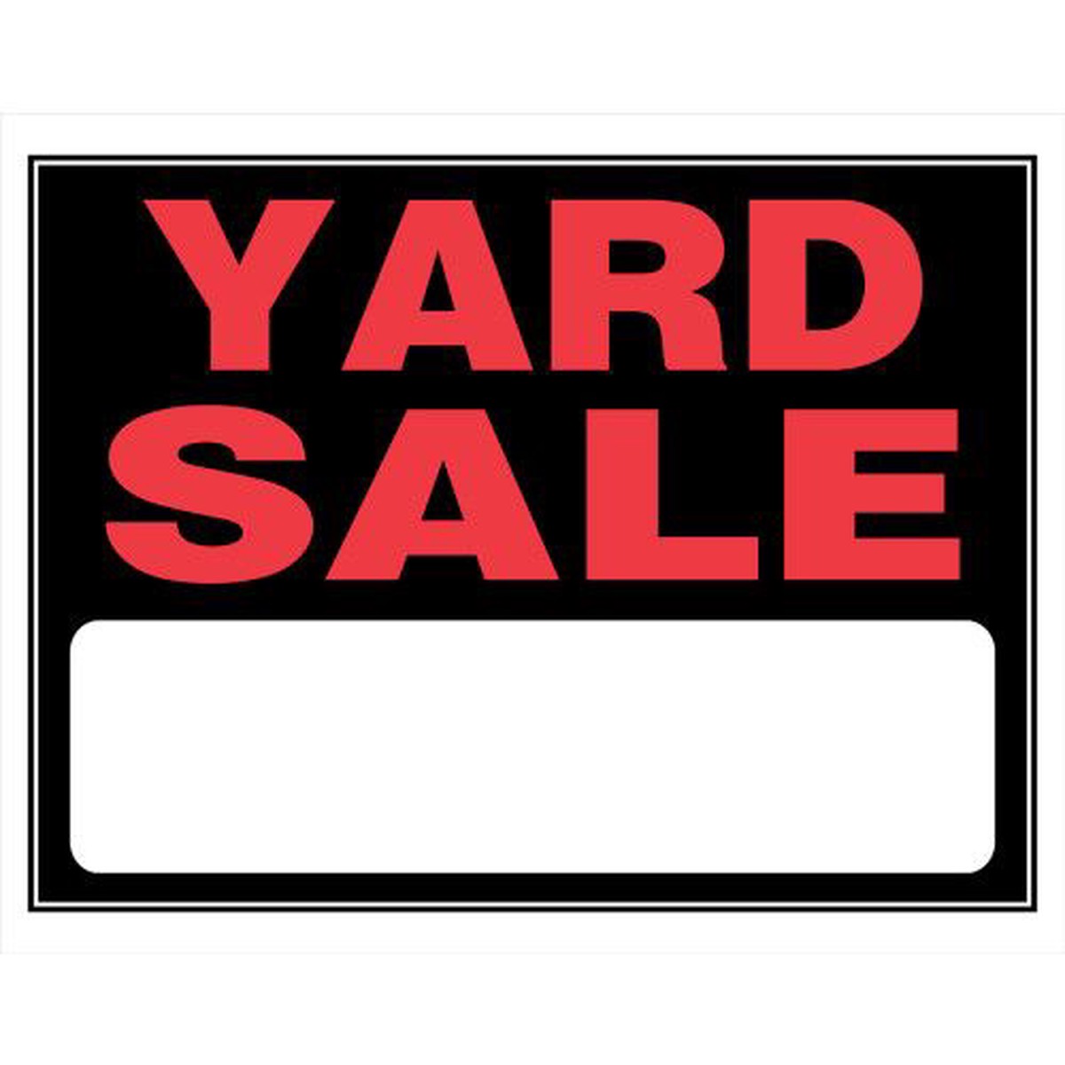 Hillman Black Red Yard Sale Sign 15 x 19 in