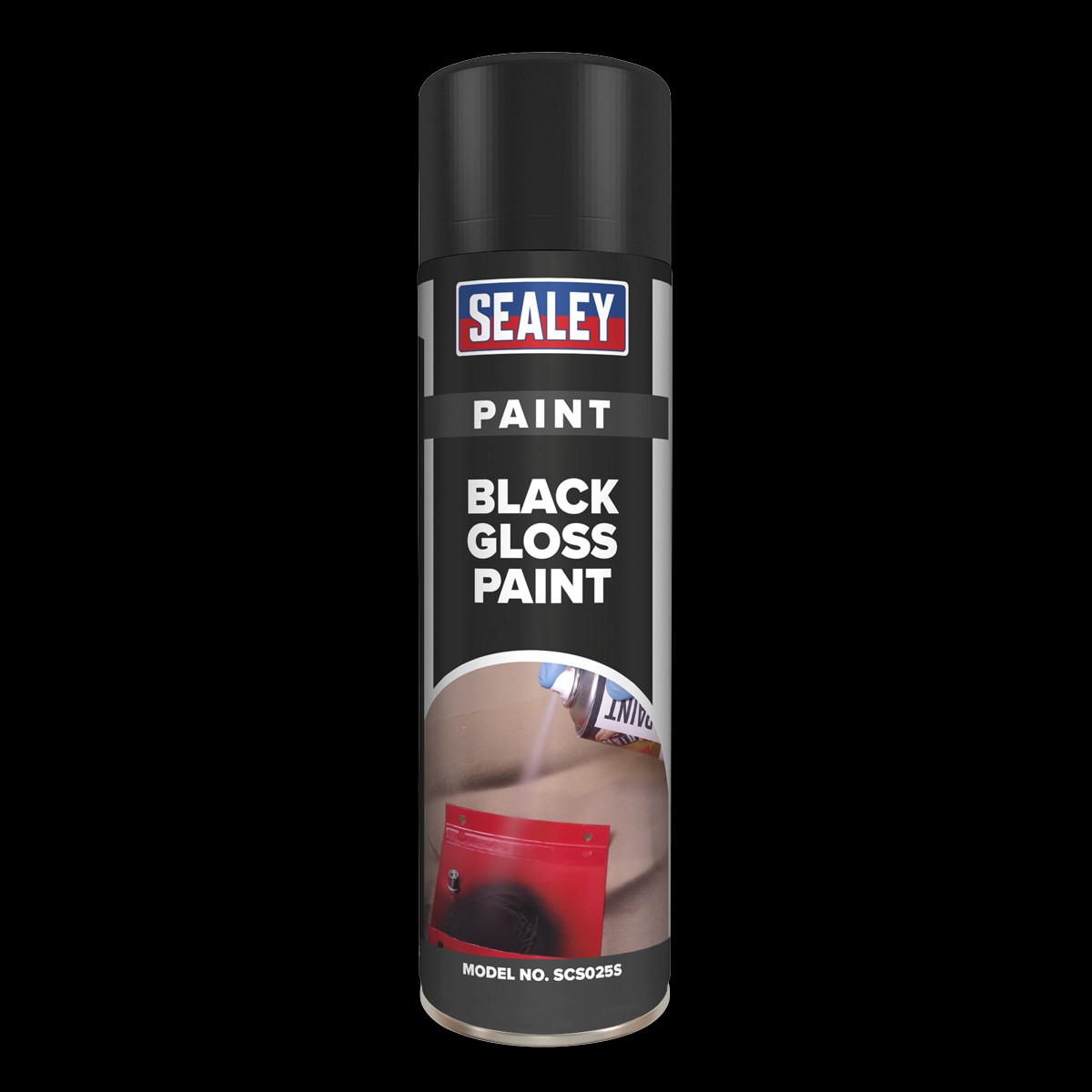 Sealey SCS025 500ml Black Gloss Paint - Pack of 6