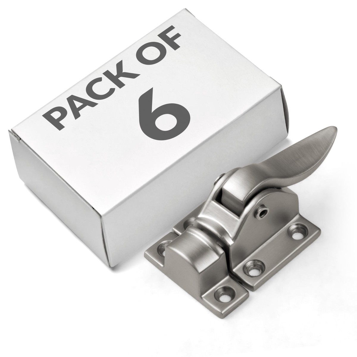 Plantex Cabinet Latch Heavy-Duty Hatch Case Bolt for Storage Units, Toolboxes, Kitchen Cabinets & Cupboards - Pack of 6 (Satin)