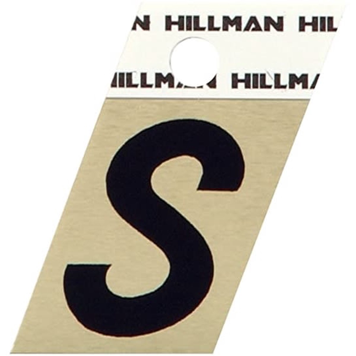 Hillman 1-12 in Black Gold Aluminum Angle Cut Sticker Letter S