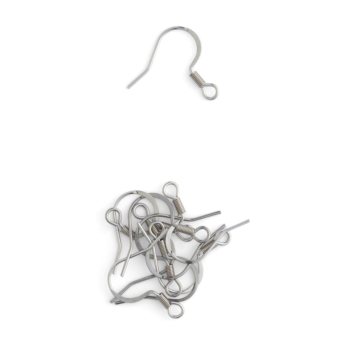 T Stainless Steel Earring Hooks 10 Pack - Stainless Steel
