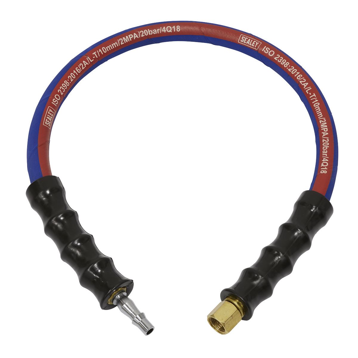 Sealey Air Leader Hose 600mm x 10mm with Tailpiece & 1/4"BSP Union AH2R/38