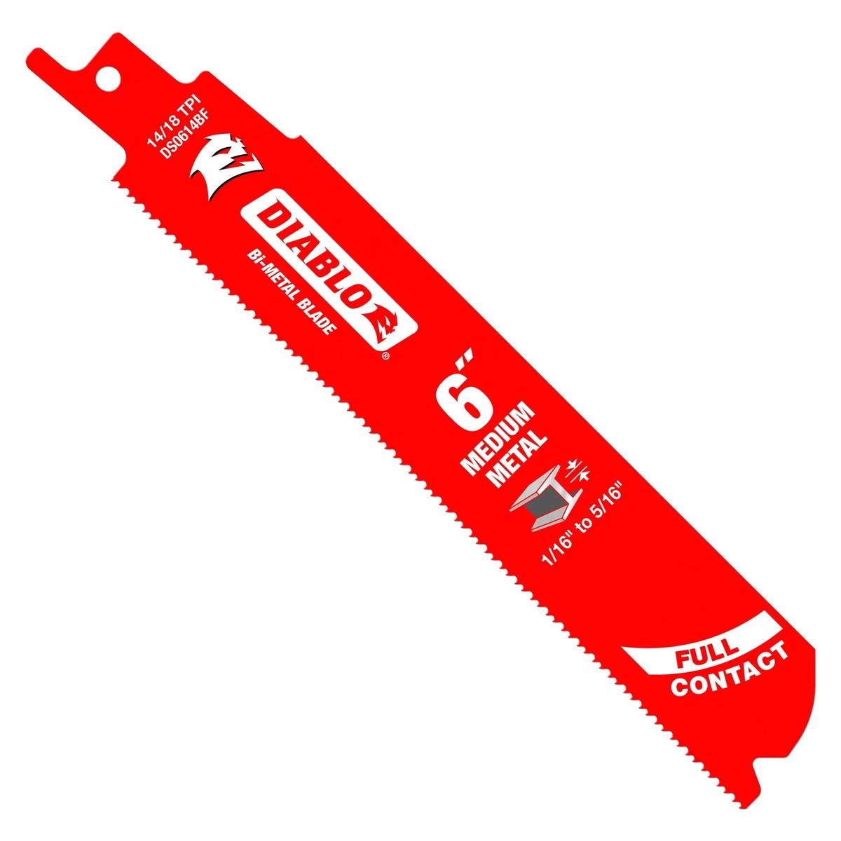 DIABLO DS0614BFCC - 6" 14/18TPI Bi-Metal Recip Blade for Medium Metal