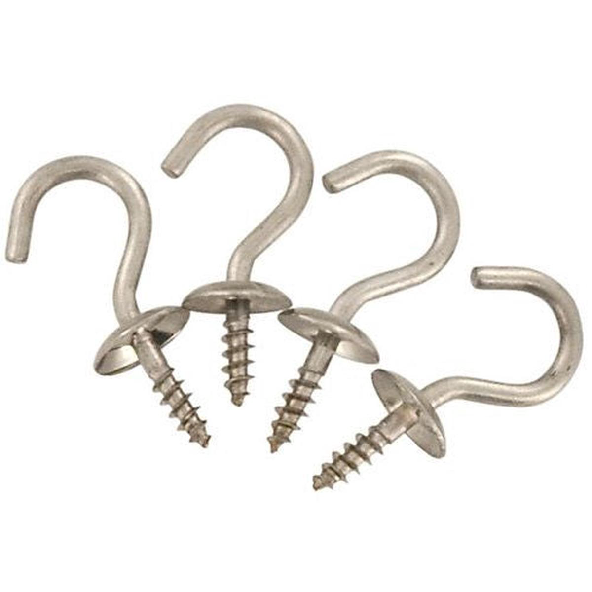 (15) National Mfg N348-433 4 packs 348221 Stainless Steel Screw In Cup Hooks