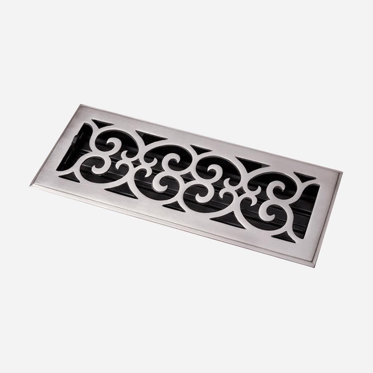 Scroll Brass Vent Cover - Oil Rubbed Bronze | 4" x 10"