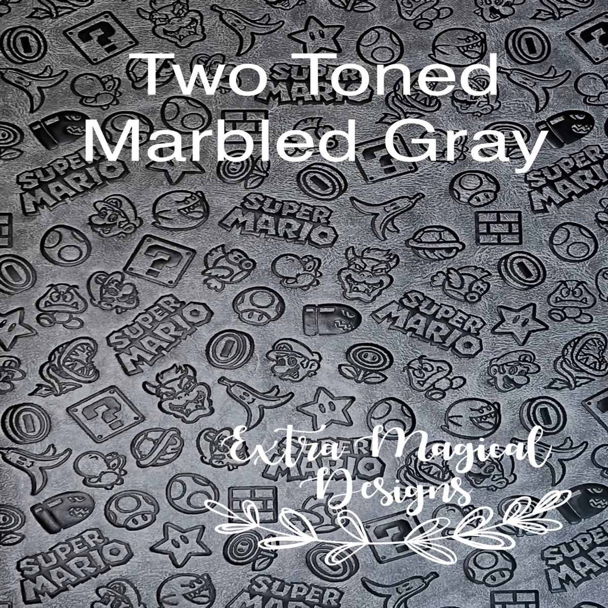 Super Bros. Embossed Vinyl 18 inch Rolls - Two Toned Marbled Gray