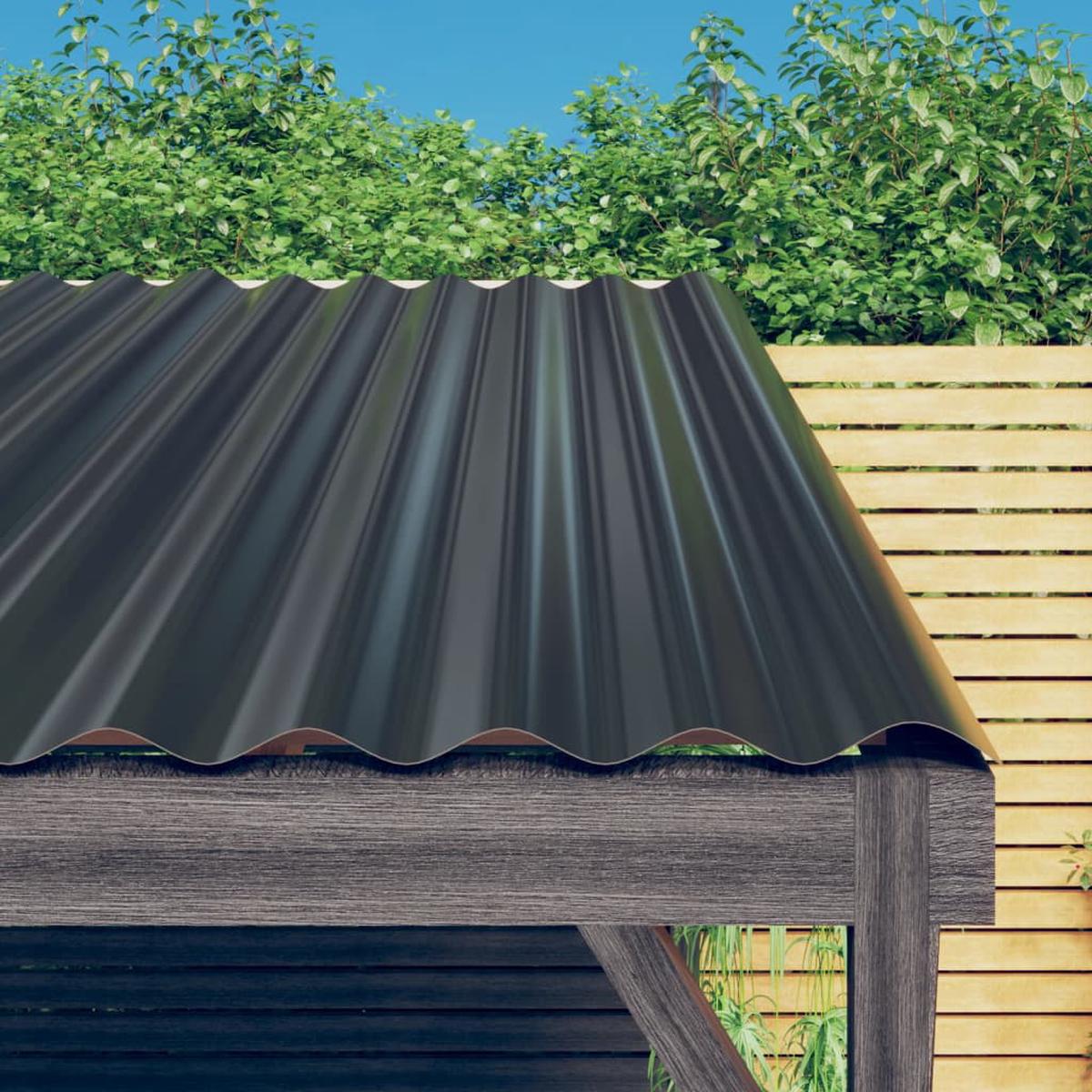 Berkfield Roof Panels 36 pcs Powder-coated Steel Anthracite 80x36 cm