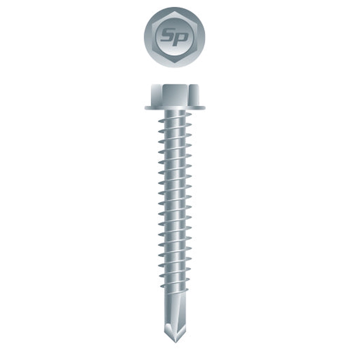 #10 Strong-Point Hex Washer Head 10-16 x 1/2, Zinc