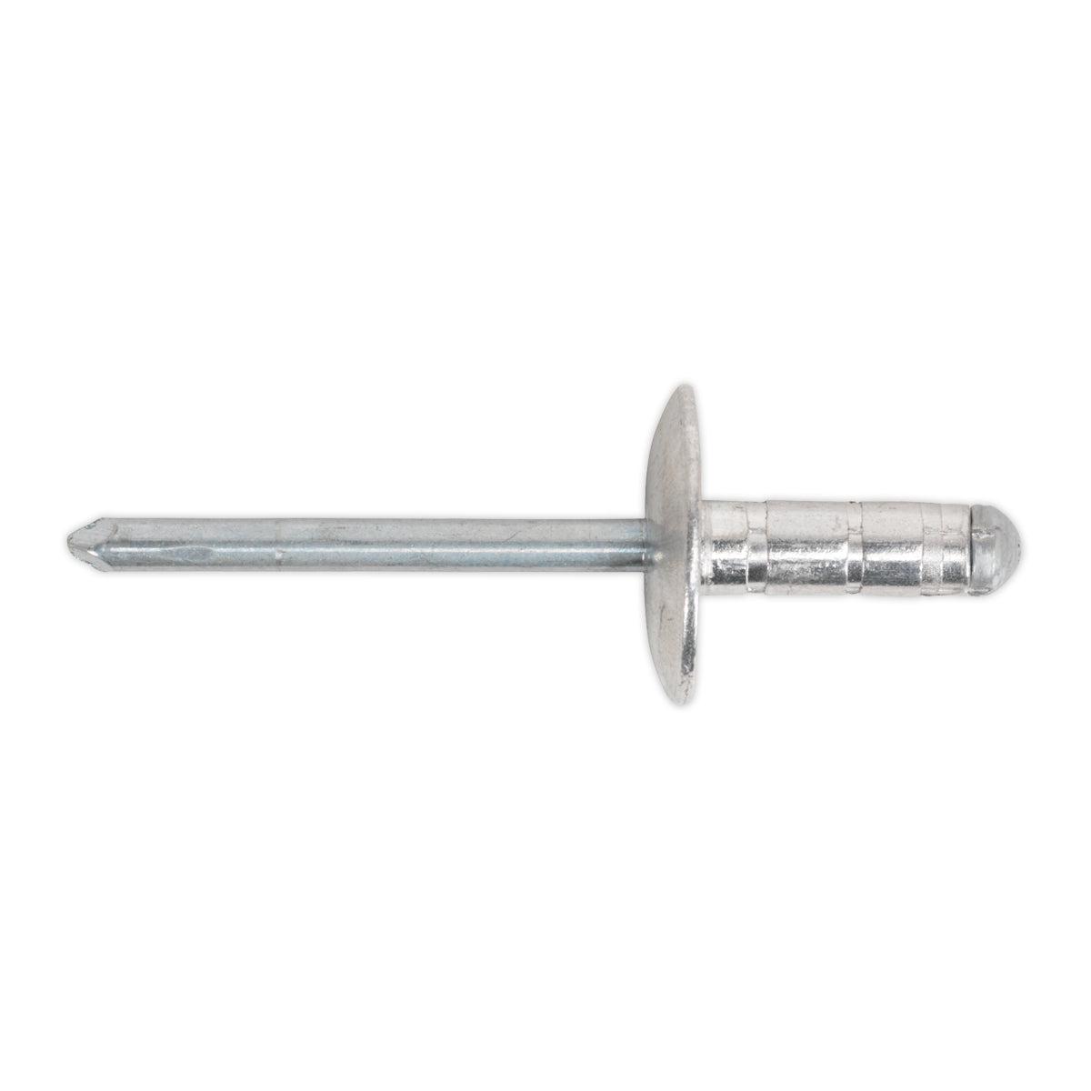 Sealey RM4819L 4.8 x 19mm Aluminium Multi-Grip Rivet Large Flange - Pack of 200