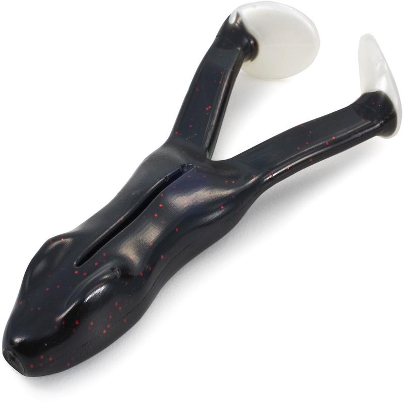 Frog Factory TFF-SRFH-801 Hot Feet Ribbit Frog Unrigged, 3 1/2" Black/Pearl, Floating, 5Pk