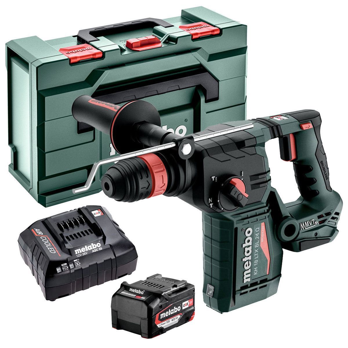 Metabo KH 18 LTX BL 24 18V Brushless SDS+ Hammer Drill with 1 x 4.0Ah Battery Charger & Metabox