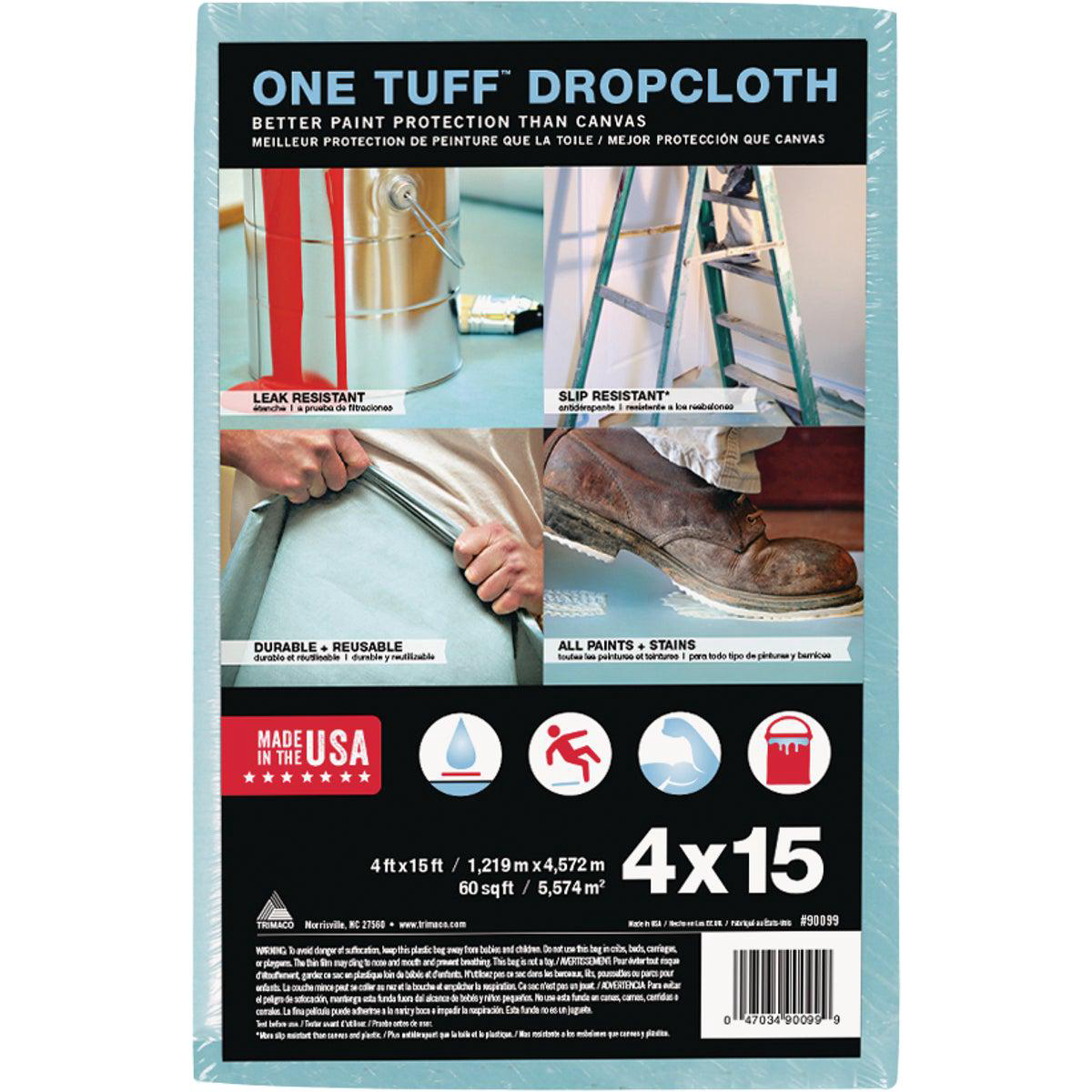 Trimaco One Tuff Cloth 4 Ft x 15 Ft Heavy-Duty Drop Cloth