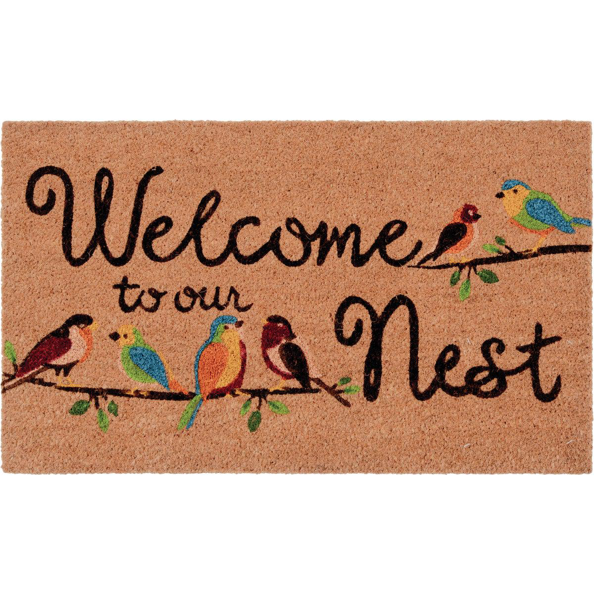 Natco Home 18 In x 30 In Coir Outdoor Doormat Wire Birds