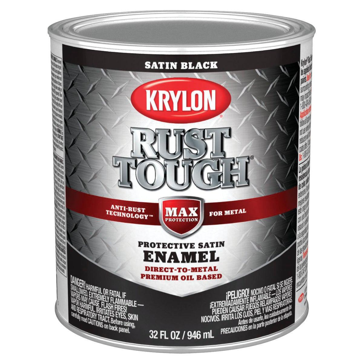 Valspar Anti-Rust Oil-Based Satin Armor Rust Control Enamel Black 1 Qt