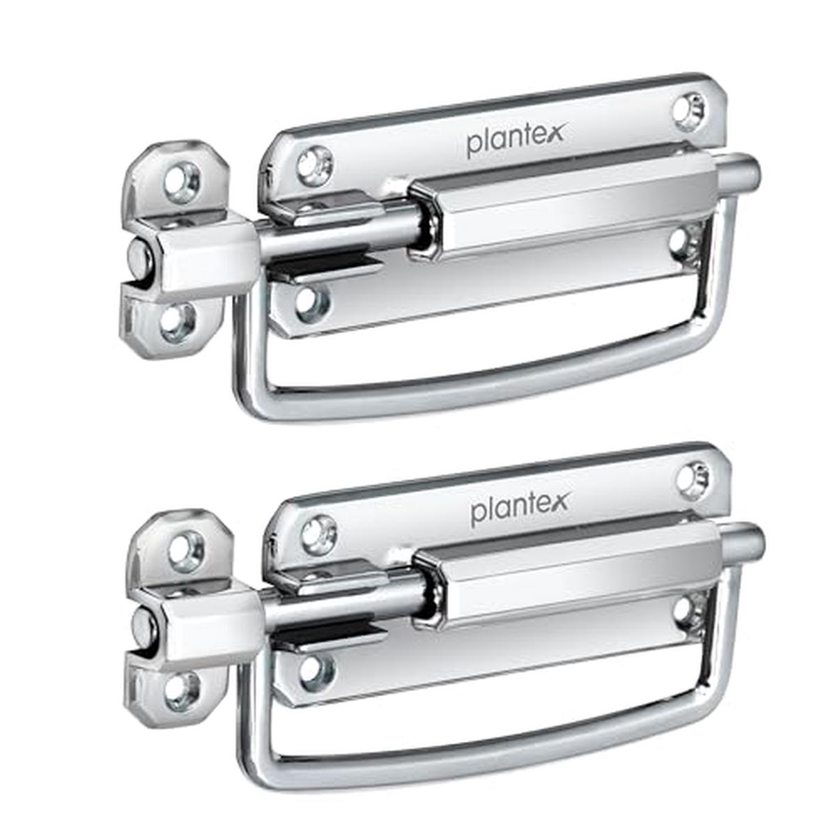 Plantex Door Stopper/5 Inch Baby Latch Kadi/Door Latch for Bathroom/Door Lock for Home/Office Doors - Pack of 2 (Chrome)