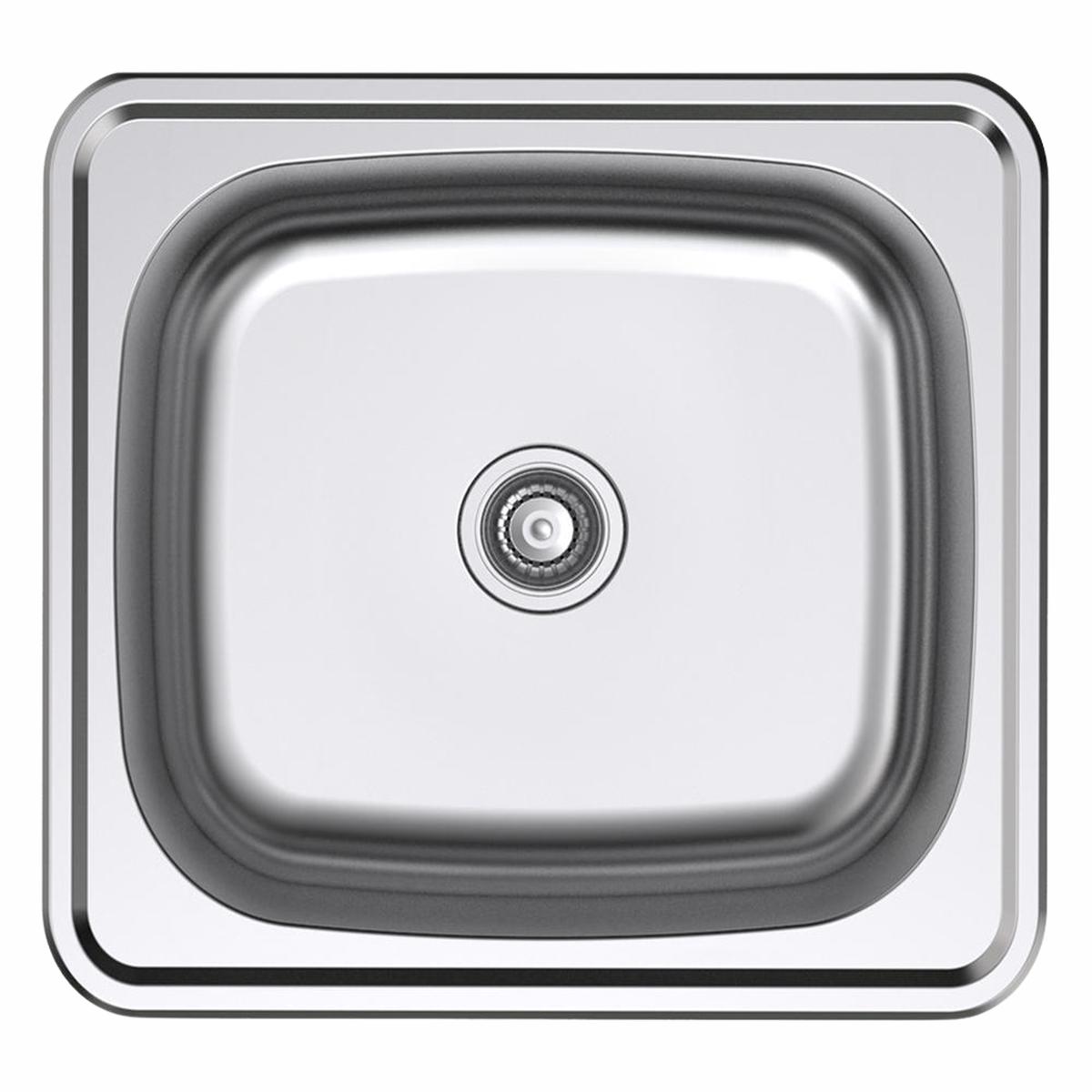Argent Format 390mm Laundry Sink Suds Rinse Bypass 2 Tap Holes Stainless Steel