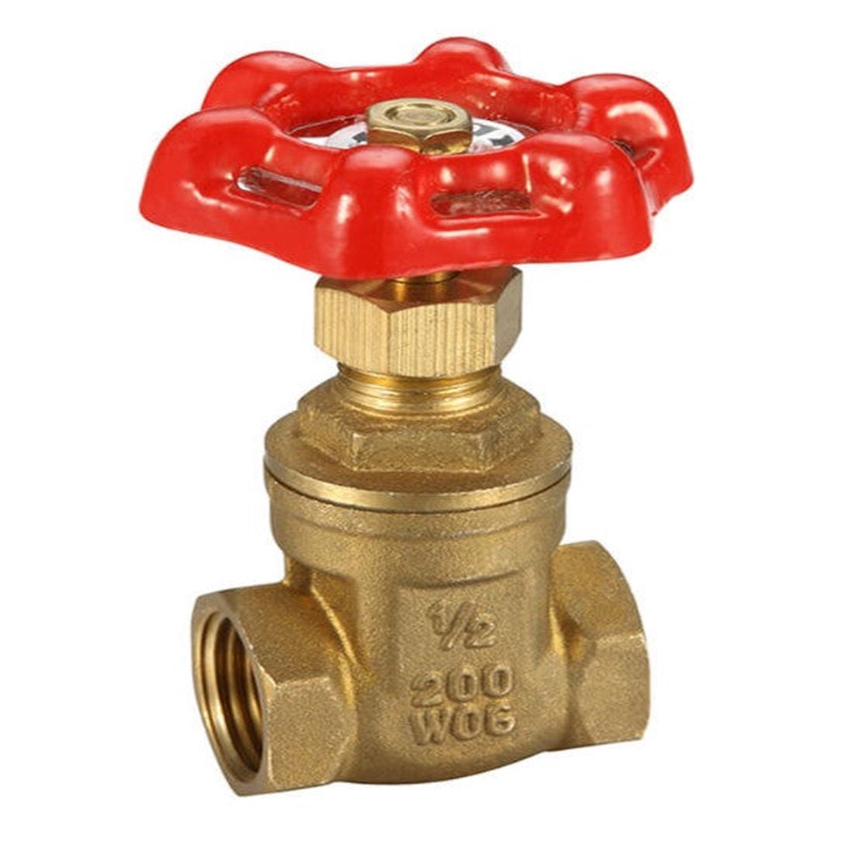 Gate Valve Brass General Purpose 1-1/2" BSP Female Female Red Handle