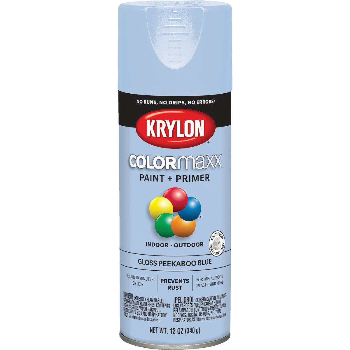 Krylon ColorMaxx 12 Oz Gloss Spray Paint Peekaboo Blue