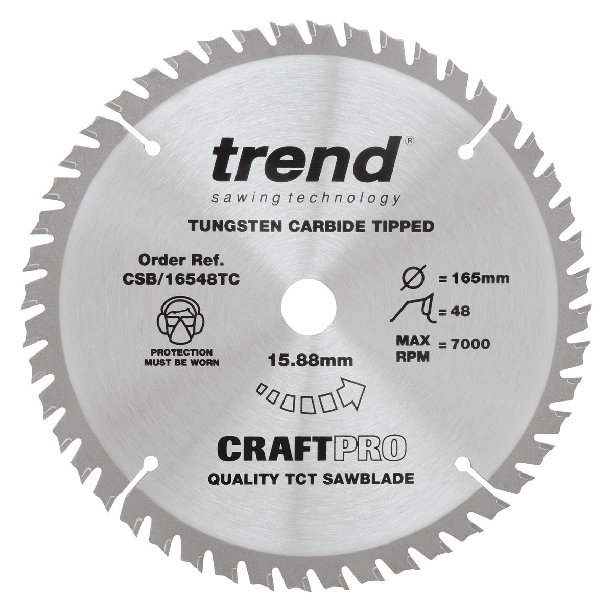 Trend Tools CSB/16548TC Trend Wood Cordless Circular Saw Blade 165Mm X 15.88Mm X 48T