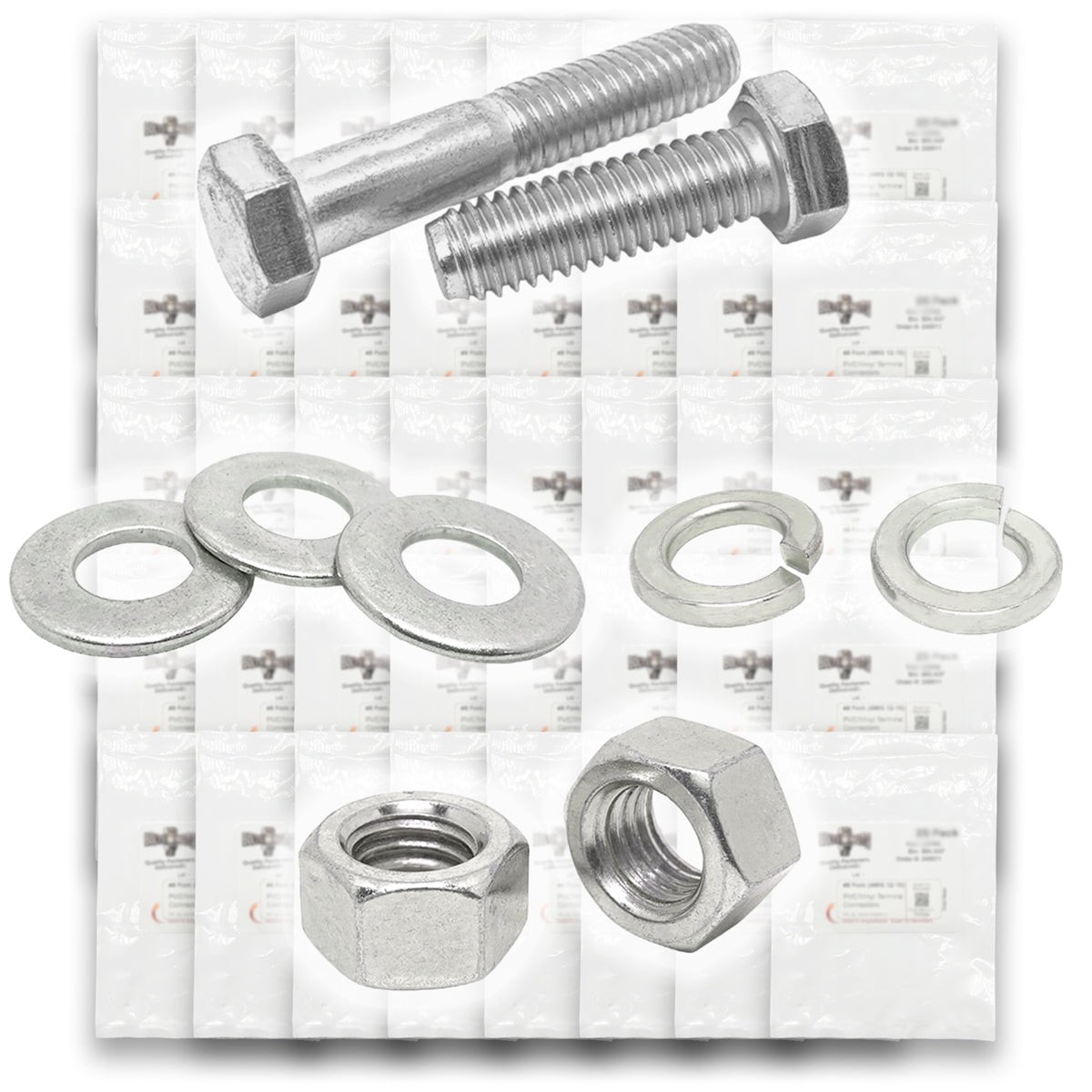 1/2"-13 Coarse 18-8 Stainless Steel Hex Cap Screws, Nuts, & Washers - 496 PCS