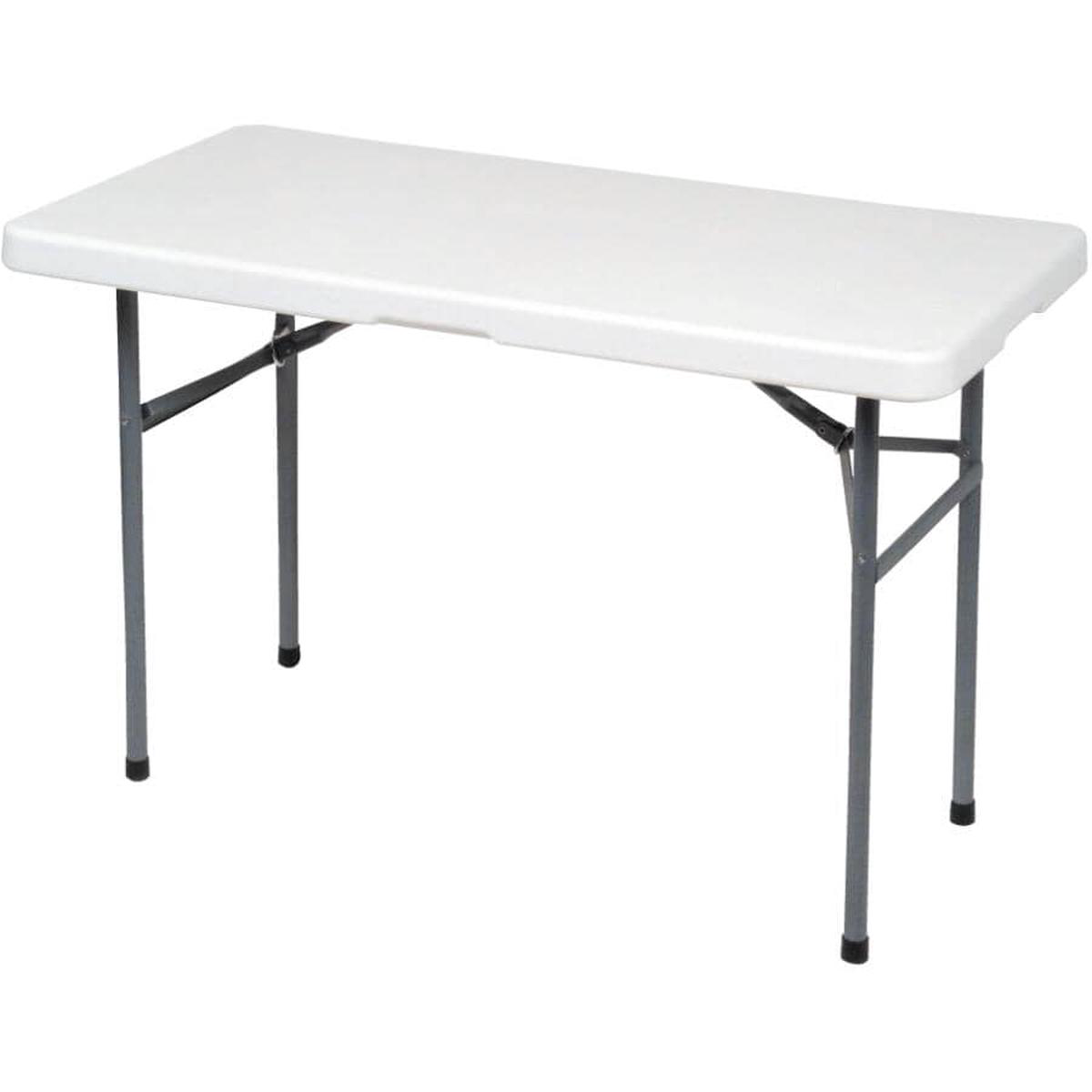 488221 x 248221 Plastic Rectangular Folding Table 8211 White