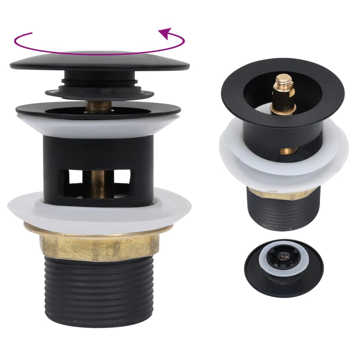 Berkfield Push Drain with Overflow Function Black 6.4x6.4x9.1 cm