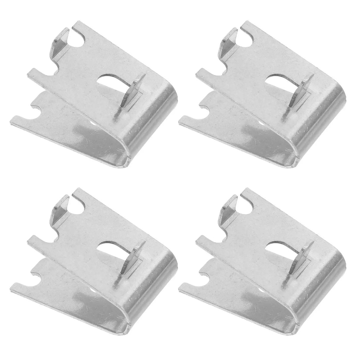 4 Pack Stainless Steel Refrigerator Shelf Clips With Arc Shape Dovetail Design, Heavy Duty Fridge Shelf Support Brackets, Adjustable Height Partition Hooks For Easy Install, Kitchen Organi