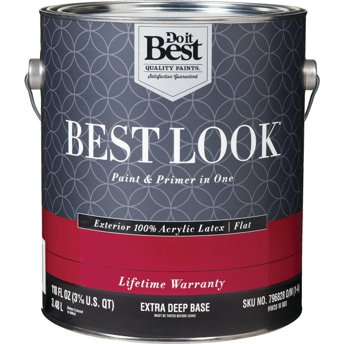 Best Look 100 Acrylic Latex Paint 038 Primer In One Flat Exterior House Paint Exra Deep Base 1 Gal