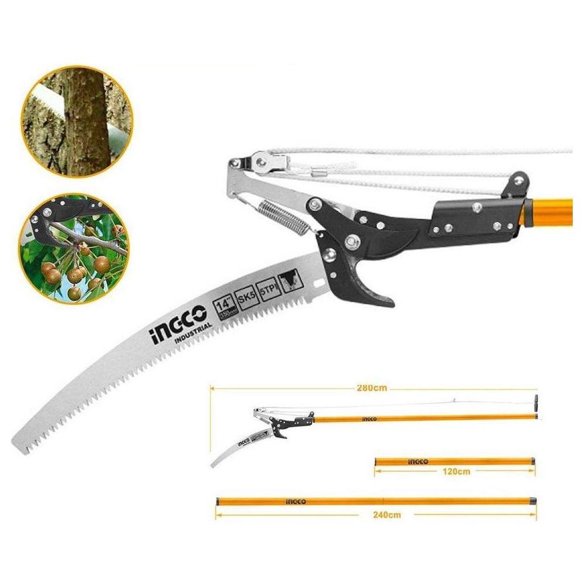 Ingco HEPS25281 Extendable Pole Saw & Pruner