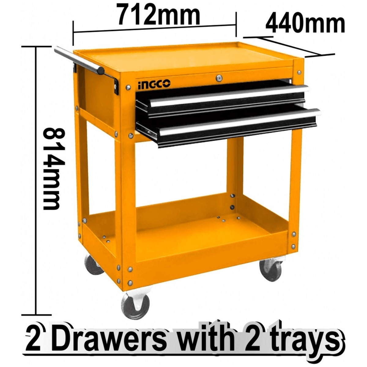 Ingco HPTCT021 Tool Cart (2 Drawer with 2 Trays)