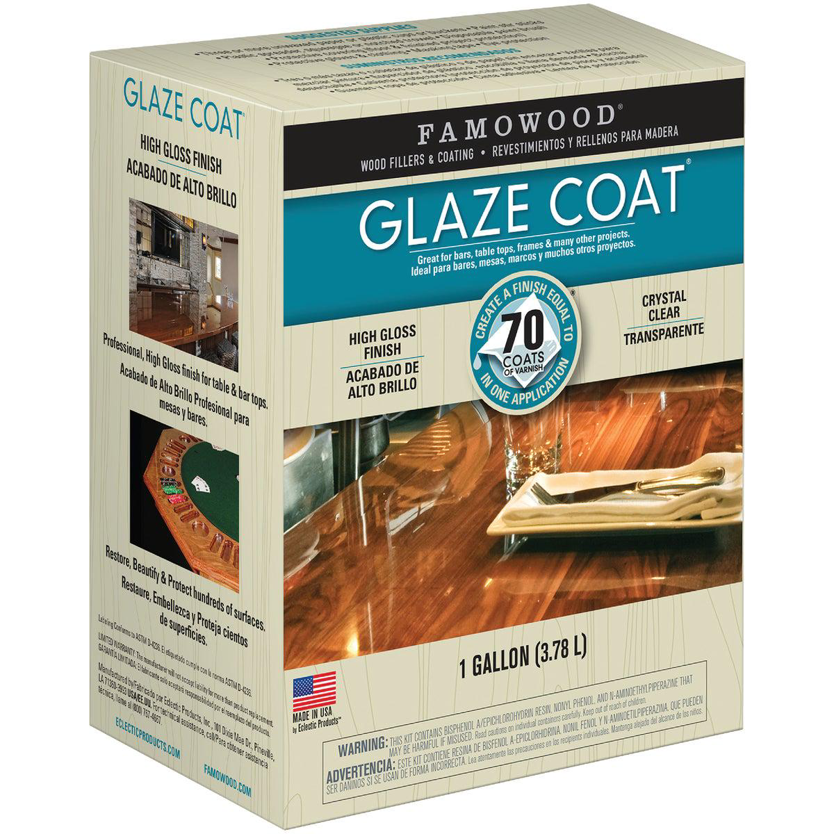 FAMOWOOD GLAZE COAT 128 Oz High-Gloss Pour On Finish
