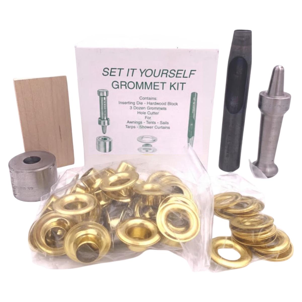 K235-5 5/8" (#5) Brass "Set-It-Yourself" Deluxe Grommet Kit