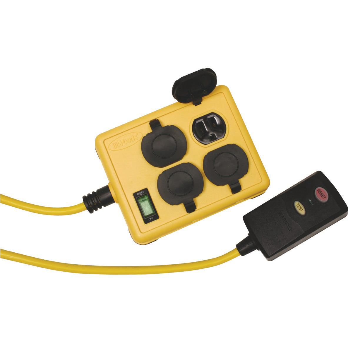 Woods 6 Ft 143 Yellow 4-Outlet GFCI Extension Cord