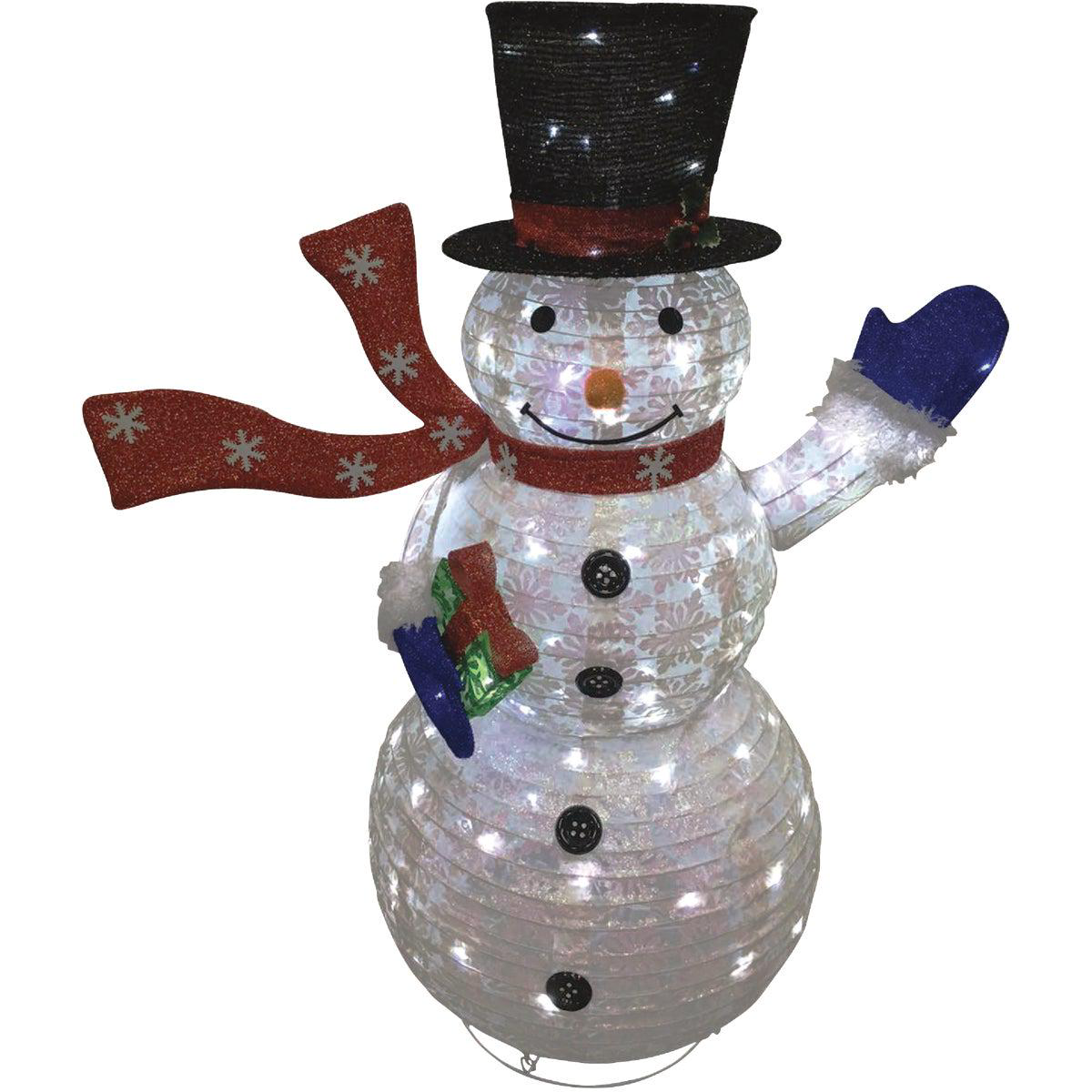 Alpine 49 In Cool White Flashing LED Snowman Lighted Decoration