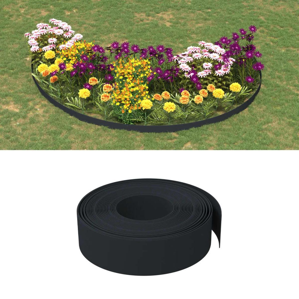 Berkfield Garden Edgings 5 pcs Black 10 m 15 cm Polyethylene