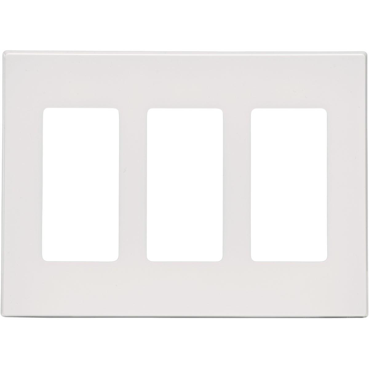 Leviton Decora Plus 3-Gang Poly Carbonate Screwless Decorator Wall Plate White