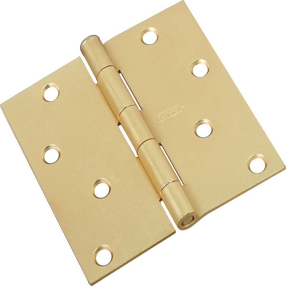 National Hardware N830-231 Door Hinge Cold Rolled Steel Satin Brass Non-Rising Removable Pin Full-Mortise 50 lb