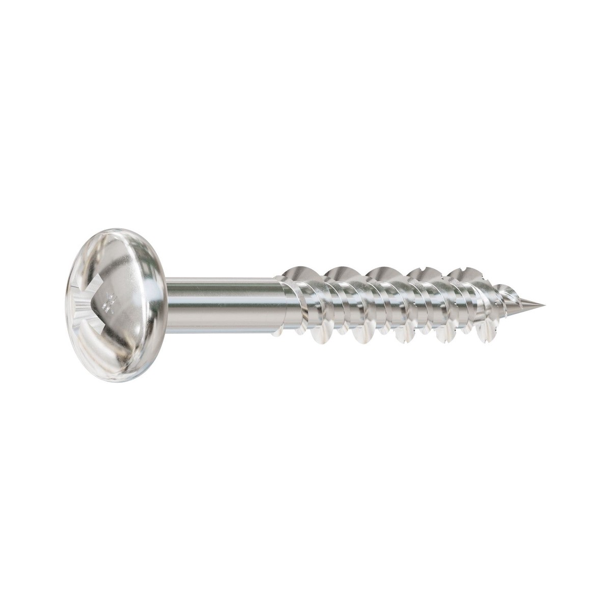#10 x 1-1/2" Pan Head Marine Screw with Teeth - 316 Stainless Steel, 8 lb (1000 Fasteners)