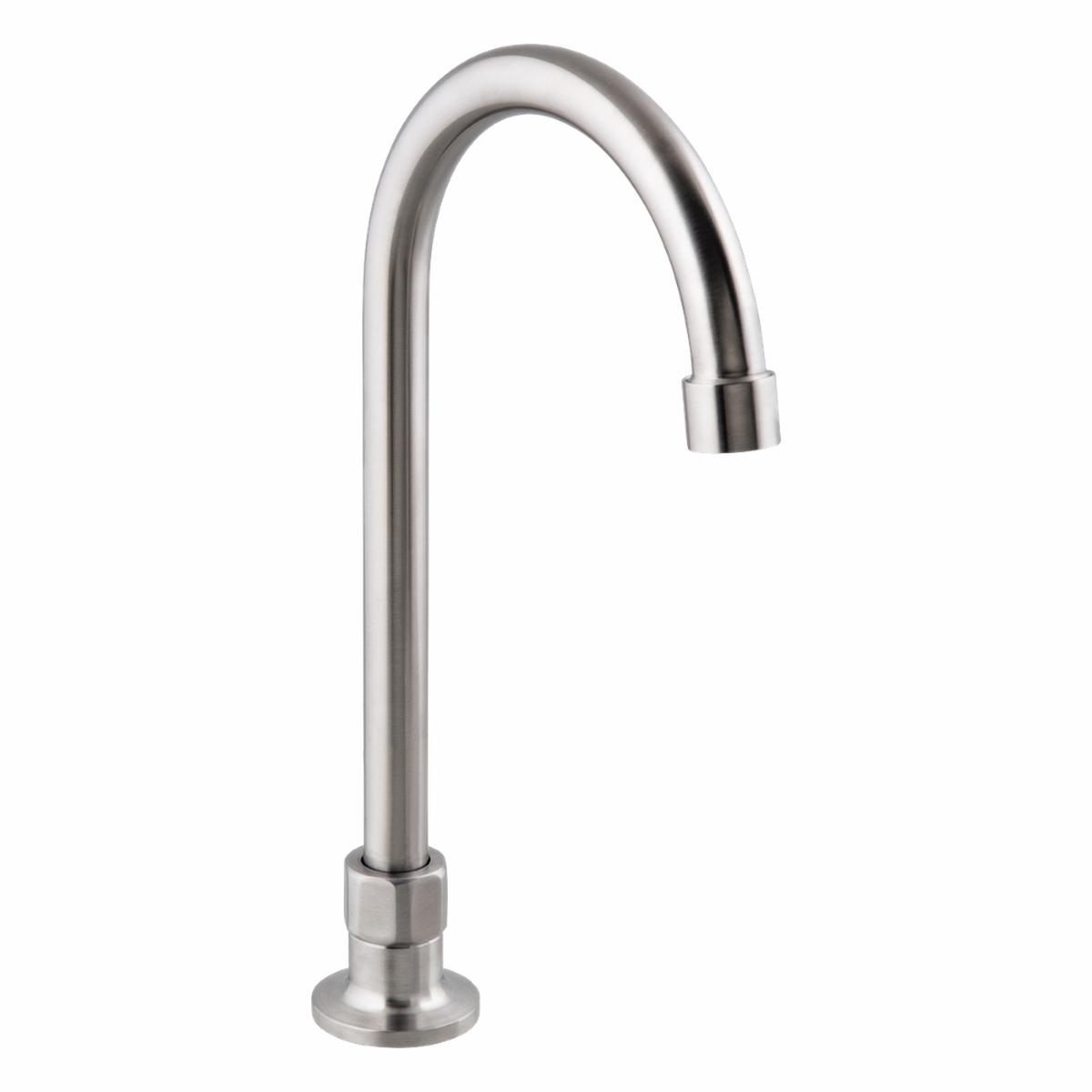 3monkeez Stainless Steel Single Bench Mount No Stops with 12-inch Gooseneck Spout