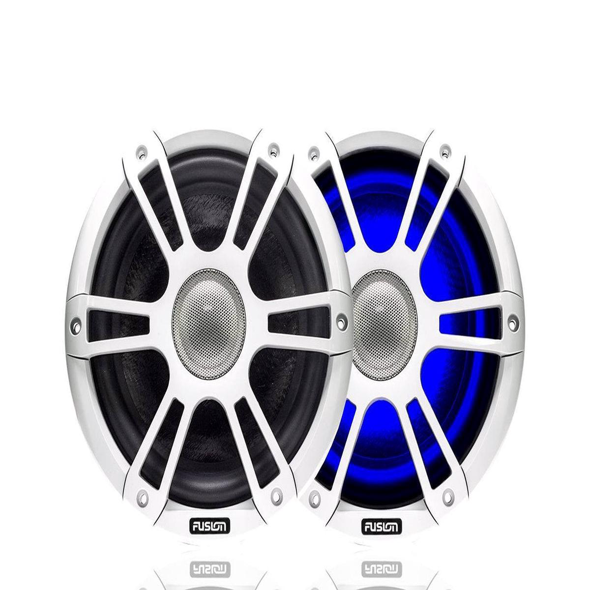 658221 230 Watt Coaxial Sports White Marine Speaker with LEDs SG-CL65SPW