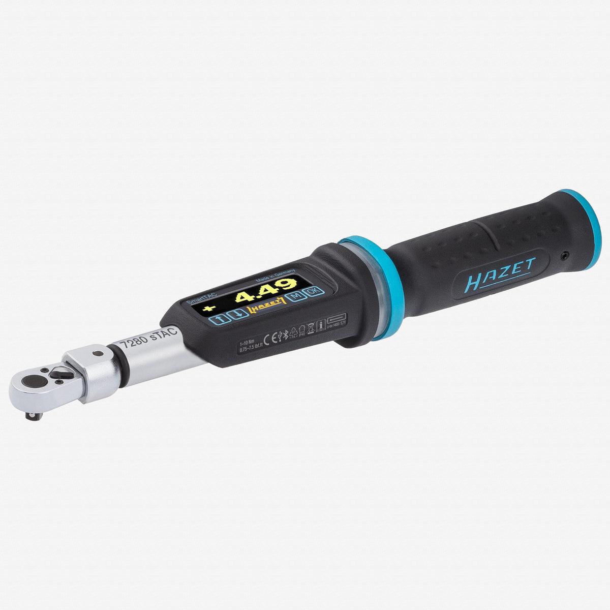 Hazet 7290-2STAC 3/8" Electronic Torque Wrench with Built-in Angle Gauge, 9 x 12 mm, 5 - 60 mm (3.5 - 44 lbs-ft)