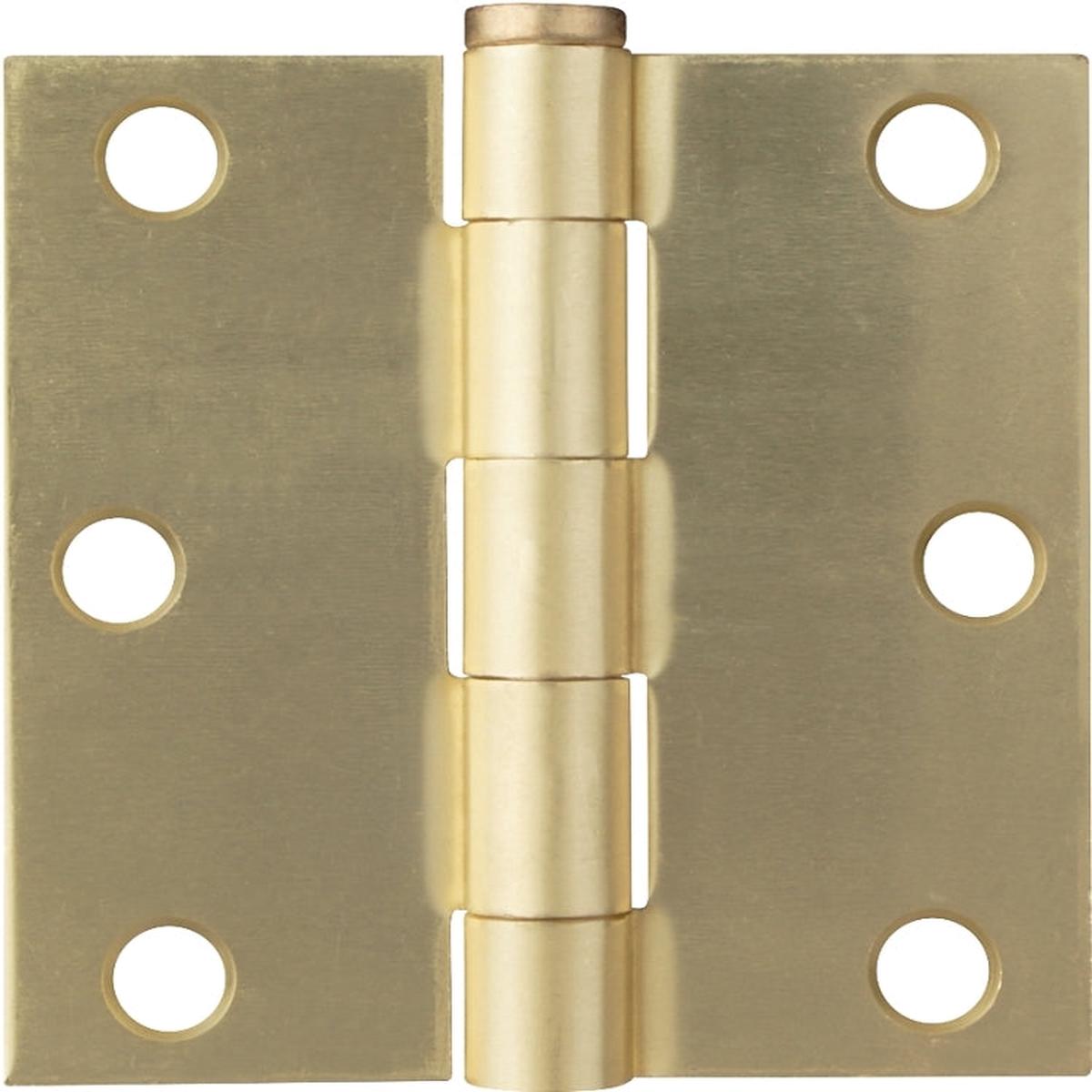ProSource BH-BS03-PS Square Corner Door Hinge Steel Satin Brass Loose Pin 180 deg Range of Motion