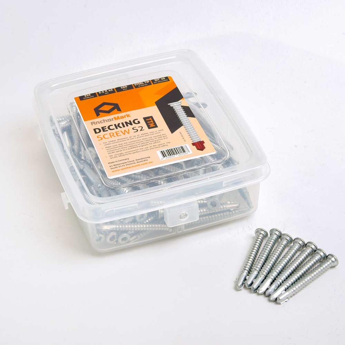 AnchorMark Decking Screw A4 316 S2 5.5x50mm Box 1000 | Canterbury Timbers