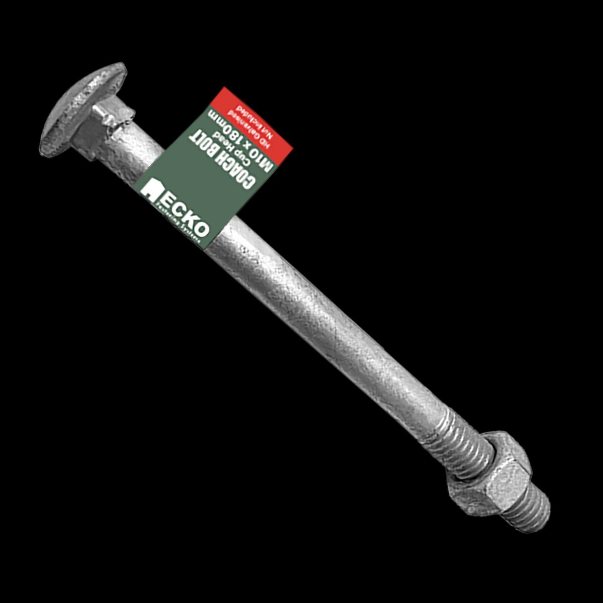 Ecko Coach Bolts & Nuts Cup Head M16 X 240Mm Hd Galvanised (50 Pack)